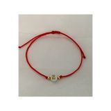 bygüneşaccessories E Harfli Boncuklu Kırmızı Ip Şans Bilekliği BİL001