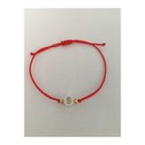 bygüneşaccessories S Harfli Boncuklu Kırmızı Ip Şans Bilekliği BİL001