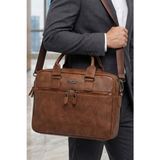 Byhakan GK42 Laptop & Evrak Çantası Fındık Renk Lüks Suni Deri Ergonomik Tasarım ile Şık Kullanım