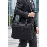 Byhakan GK42 Unisex Laptop & Evrak Çantası Siyah Suni Deri Çok Gözlü Ergonomik Tasarım
