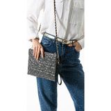 Byhakan Gl-03 Yıldız Dikişli Kadın El Çantası Clutch Çanta Omuz Çantası Çapraz Çanta Pörtföy Çanta - One Size - Antrasit