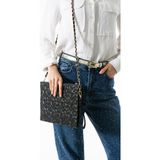 Byhakan Gl-03 Yıldız Dikişli Kadın El Çantası Clutch Çanta Omuz Çantası Çapraz Çanta Pörtföy Çanta - One Size - Siyah