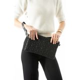 Byhakan Liva-01 Yıldız Dikişli Kadın El Çantası Clutch Çanta Omuz Çantası Çapraz Çanta Pörtföy Çanta - One Size - Siyah