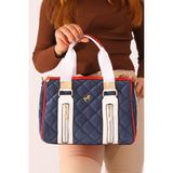 Byhakan Miami Polo 1204 Kapitone Kadın Kol Çantası El Çantası Omuz Çanyası - Lacivert - Beyaz - One Size
