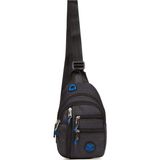 Byhakan Newish Polo 2233 Unisex Kulaklık USB Çıkışlı Çapraz Askılı Çanta Bel Omuz ve Göğüs Çanta Günlük Bodybag - Siyah - Mavi