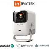 BYINTEK A15 Android 14 FullHD 1080P Destekli AutoFocus Wifi Bluetooth Akıllı Projeksiyon Cihazı - Beyaz