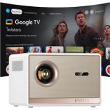 Byintek T5 Max Projeksiyon Cihazı, Lisanslı Google TV, Yerel Full HD 1080P, 1000 ANSI Lümen, Otomatik Odaklama, Otomatik Trapez Düzeltme, Çift Bant Wi-Fi, Bluetooth 5.0, Sızdırmaz Optik Motor, LCD