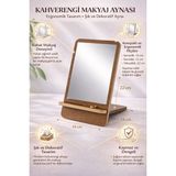 ByKurt Ayna - Masa Makyaj Aynası - Küçük Ayna -Ayaklı Ayna Kahverengi