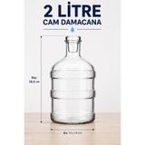 ByKurt Cam Damacana 2 Litre Cam Su Şişesi Sağlıklı Su Saklama Kabı