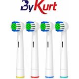 ByKurt Diş Fırçası Başlığı - OralB | Braun Uyumlu - Şarjlı Diş Fırçası Yedek Başlıkları - 4'lü Paket - opsionel
