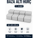 ByKurt Hurç Seti Fermuarlı Baza Altı Hurcu Yorgan Battaniye Kıyafet Saklama Organizeri 8\'li - Gri - 8'li - 62 x 40 x 20 cm
