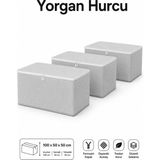 ByKurt Hurç Seti Fermuarlı Yorgan Battaniye Kıyafet Saklama Hurcu Baza Altı Dolap Içi Organizer 3’lü - Gri - 3 Adet - 100 x 50 x 50 cm