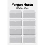 ByKurt Hurç Seti Fermuarlı Yorgan Battaniye Kıyafet Saklama Hurcu Baza Altı Dolap İçi Organizer 8'li - Gri - 100 x 50 x 50 cm