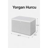 ByKurt Hurç Yorgan Battaniye Saklama Hurcu Fermuarlı Geniş Hacimli Hurç 100X50X50 cm 1 Adet - Gri - 100 x 50 x 50 cm