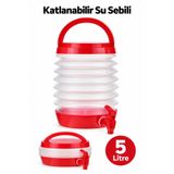 ByKurt Katlanabilir Su Sebili Musluklu Taşınabilir Kamp Piknik Su Bidonu 5 Litre