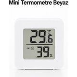 ByKurt Mini Dijital Termometre Higrometre Sıcaklık Nem Ölçer Beyaz 4,5x4,5 cm