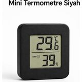 ByKurt Mini Dijital Termometre Higrometre Sıcaklık Nem Ölçer Siyah 4,5x4,5 cm