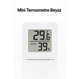 ByKurt Mini LCD Dijital Sıcaklık Nem Ölçer Termometre Higrometre - Duvara Takılabilir Beyaz
