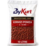 ByKurt Pomza Taşı Kırmızı 5-15 mm Saksı Bahçe Drenaj Malzemesi 10 Litre