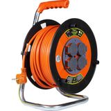 Bylion 20 Metre 3x1.5 mm CCA Seyyar Makaralı Uzatma Kablosu 4 Kapaklı Prizli Termal Sigortalı