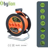 Bylion 20 Mt Makaralı Seyyar Uzatma Kablosu 3*2.5Mm² Siyah Renk 4 Prizli Güçlü Kullanım