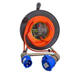 Bylion Endüstriyel Kablo Makarası, 35+2 Metre, IP44 Su Korumalı, CEE 230V/16A, Plastik Stand, Turuncu, Kamp ve Karavan CEE Elektrik Kablosu.