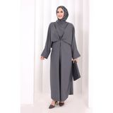 Bym Fashion Çapraz Bağlamalı Ipli Elbise 6083 Antrasit - Standart
