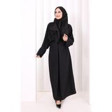 Bym Fashion Çapraz Bağlamalı Ipli Elbise 6083 Siyah - Standart