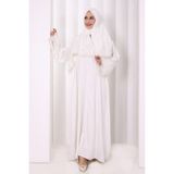 Bym Fashion Dantelli Namaz Feracesi 6093 Ekru - Standart