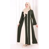 Bym Fashion Dubai Biyeli Fermuarlı Ferace 7050 Haki - 38