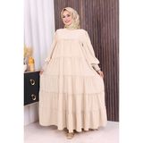 Bym Fashion Dubai Katlı Salaş Elbise 6023 Taş - 1