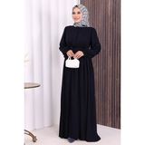Bym Fashion Düğme Detay Elbise 6055 Lacivert - 2