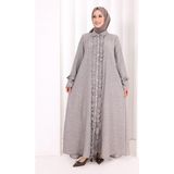 Bym Fashion Fırfır Detaylı Elbise 6066 Kahverengi - 1