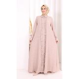 Bym Fashion Fırfır Detaylı Elbise 6066 Somon - 3