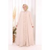 Bym Fashion Fırfır Detaylı Elbise 6066 Taş - 2