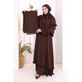 Bym Fashion Hac Umre Sufleli, Elbise Takım Şal Hediye 3951 Kahverengi - 2