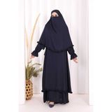 Bym Fashion Hac Umre Sufleli, Elbise Takım Şal Hediye 3951 Lacivert