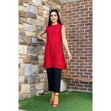Bym Fashion Kat Görünüm Sıfır Kol İçlik Tunik 2340 Kırmızı - 38