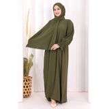 Bym Fashion Kendinden Şallı Namaz Elbisesi 8007 Haki - Standart