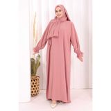 Bym Fashion Kendinden Şallı Namaz Elbisesi 8007 Pudra - Standart