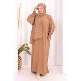 Bym Fashion Kendinden Şallı Namaz Elbisesi 8007 Taba - Standart