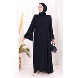 Bym Fashion Kol Fırfır Detay Elbise Şal Hediye! 6073 Lacivert