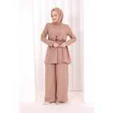 Bym Fashion Kolyeli Tunik Pantolon Takım 8027 Somon - 3