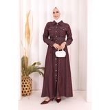 Bym Fashion Kot Elbise 7061 Bordo - 3