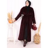 Bym Fashion Leopar Kaban 70058-1 Bordo - Standart