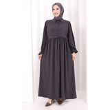 Bym Fashion Pelerinli Elbise 6082 Füme