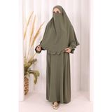 Bym Fashion Sufleli Namaz Elbisesi 6034 Haki - Standart