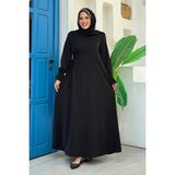 Bym Fashion Tek Tarafı Yandan Büzmeli Elbise 6017 Siyah - 40