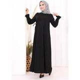 Bym Fashion Tek Tarafı Yandan Büzmeli Elbise 6017 Siyah - 42