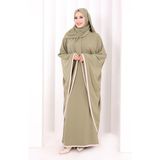 Bym Fashion Yarasakol Biyeli Elbise Şal Hediyelidir 7068 Açık Haki - Standart